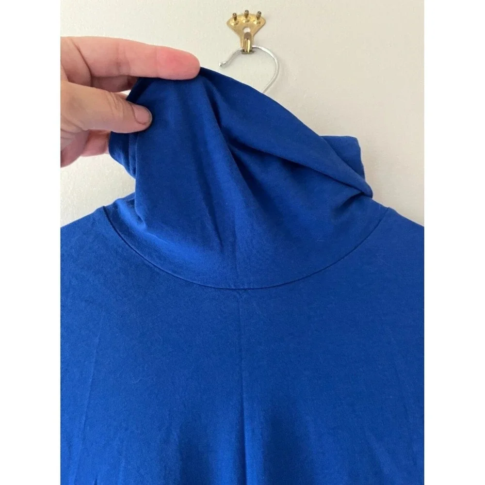 Nomadic Traders‎ Women L Blue Pullover Turtleneck Blouse Top 100% Prima Cotton - Picture 2 of 6